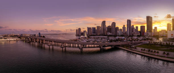 istock Downtown Miami skyline and Port Boulevard bridge 1442072087