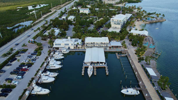 istock Marina in Isla Morada - Florida Keys, drone view 1442072171