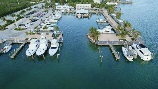 istock Marina in Isla Morada - Florida Keys, drone view 1442072181