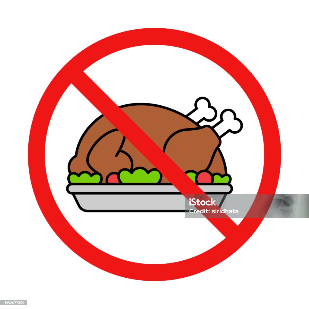 No Turkey Dinner Sign On White Background Stock Illustration Download