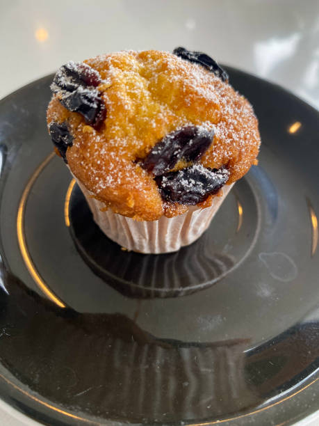 istock Closed Muffin with raisin topping. 1442079767