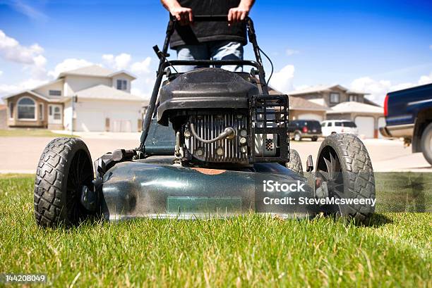 Mowing The Lawn Stock Photo - Download Image Now - Active Lifestyle, Blade, Blade of Grass