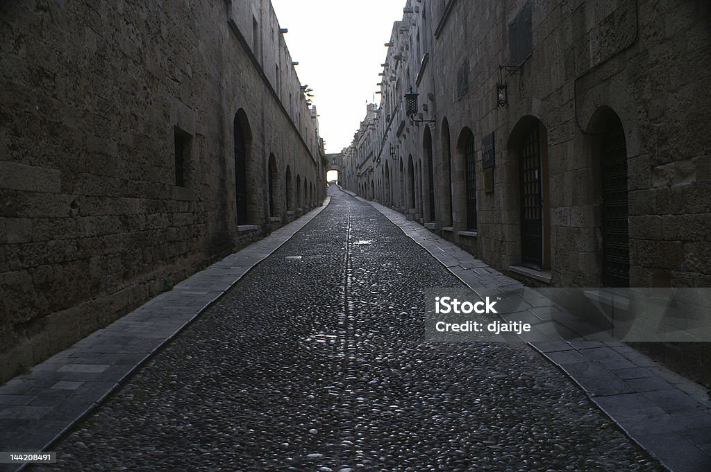 Antiga Rua em Rodes - Royalty-free Antigo Foto de stock