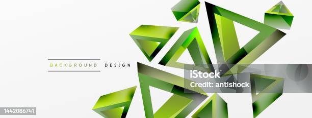 Triangle Abstract Background 3d Vector Basic Shape Technology Or ...