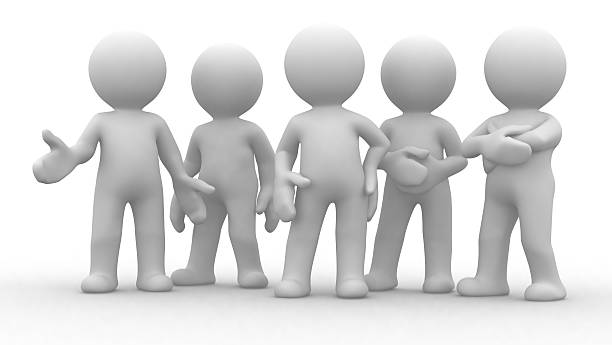 istock A group of five 3D figurines on a white background 144208794