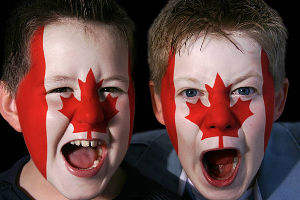 Young Canadian Ice Hockey Supporters