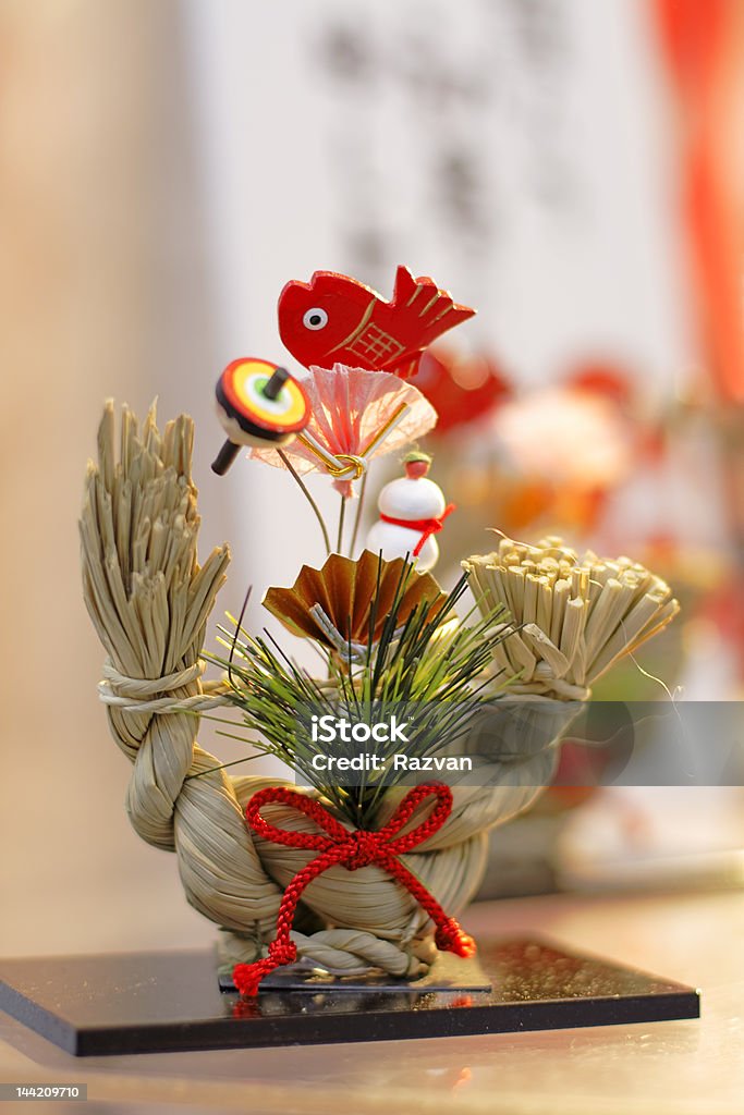 Japanese New Year decoration Traditional Japanese New Year decoration on a street shop stand. Art Stock Photo