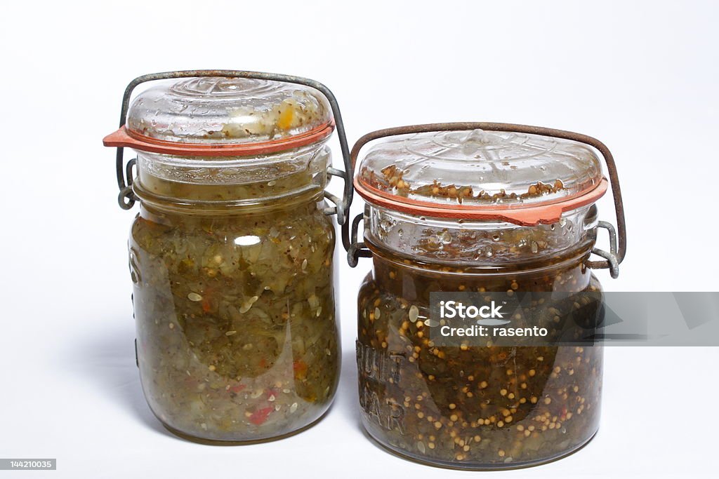 Home Made Relish Home made relish against white background Airtight Stock Photo