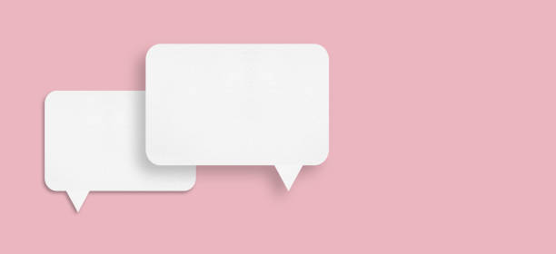 istock white paper with square speech bubbles isolated on pink background communication bubbles 1442100430
