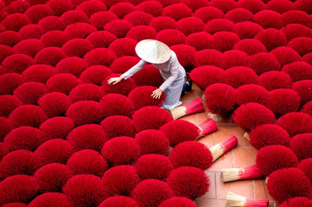 Photo of Drying incense stick in vietnam