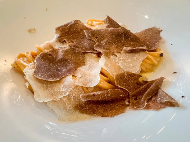 istock Pasta cream sause with white truffles 1442101347
