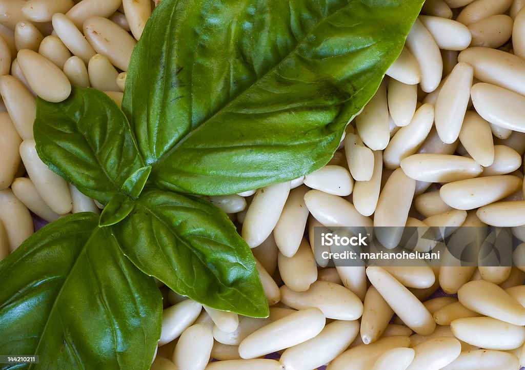 Basil & Pinienkernen - Lizenzfrei Basilikum Stock-Foto