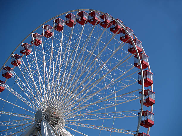 istock Ferris wheel against clear blue sky. 144210423