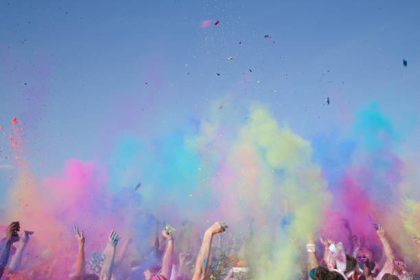 istock Crowd during color festival 1442104703