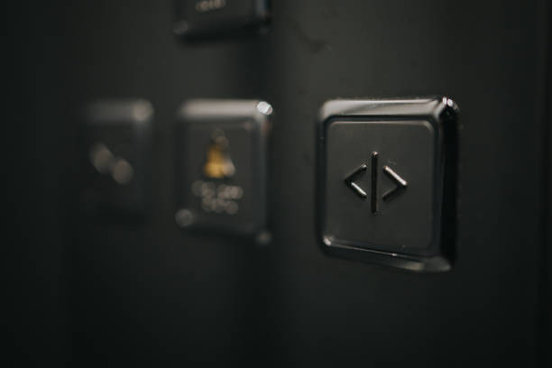 istock Closeup shot of the elevator open/close button 1442105572