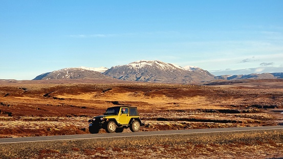 pingvallavegur parco, Iceland – November 04, 2022: A Roadtrip thru the stunning Icelandic nature