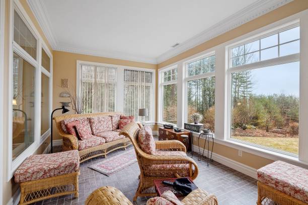 istock Cozy and comfortable room with a garden view 1442108730