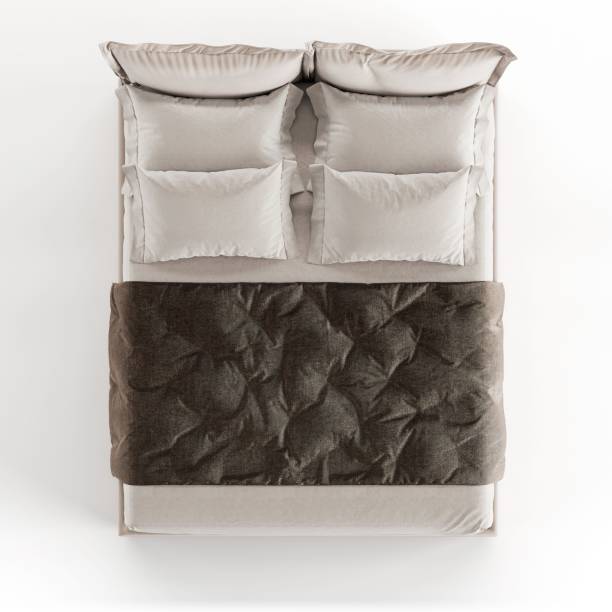 istock 3D rendering of a grey double bed isolated on a white background 1442109912