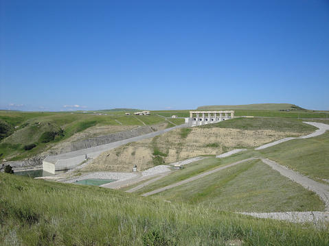 The Oldman River Hydroelectric Plant near Pincher Creek, Alberta, Canada