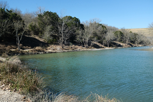A beautiful shot of the river in Chalk Ridge Falls Park, Belton, Texas