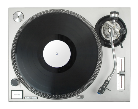 turntable - dj's vinyl player isolated on white background