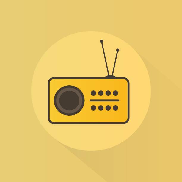 istock Stereo radio with antenna in icon. Vector illustration 1442112004