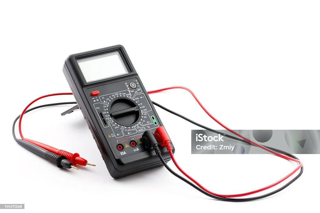 Digital multimeter, isolada no branco " - Foto de stock de Ampério royalty-free