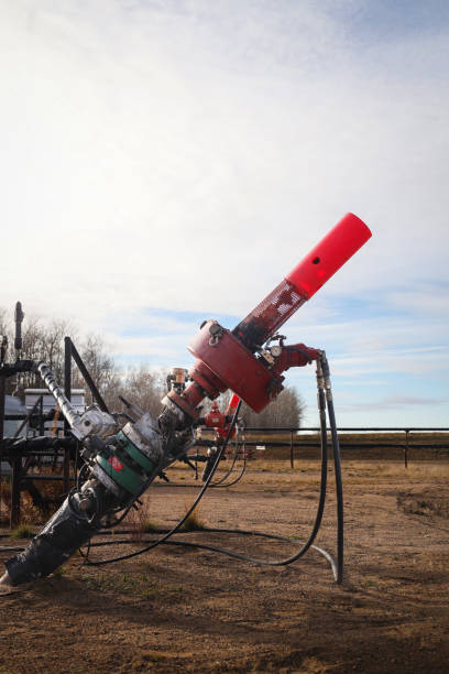 Pumping a deviated well with a progressing cavity pumping unit on an oil lease. Top drive, wellhead, pumping unit, direction drilling.
