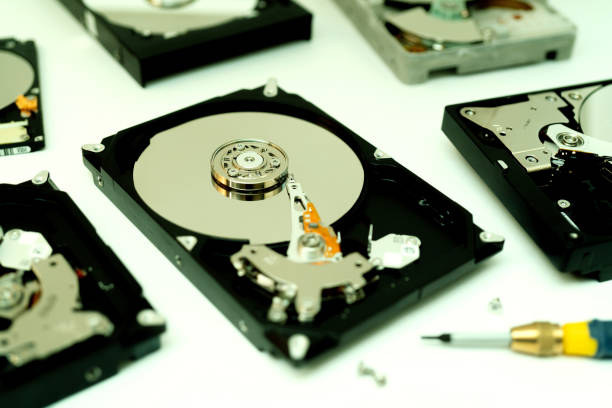 istock Closeup shot of a computer hard drives 1442113077