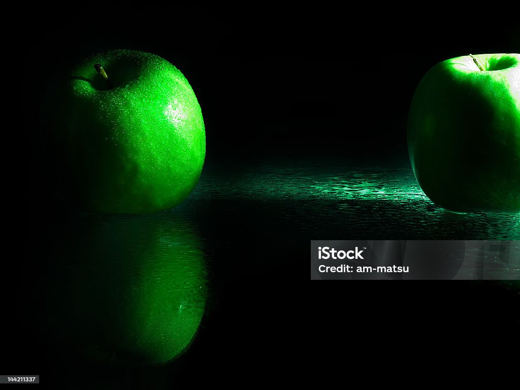 Grüne Äpfel auf dem Glas - Lizenzfrei Apfel Stock-Foto