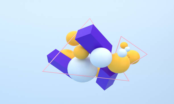 istock 3D rendering of different geometric shapes isolated on a light blue background 1442114276