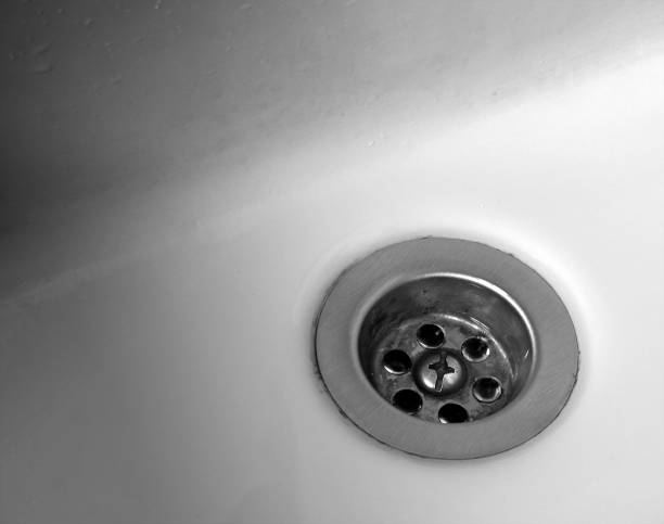 Bathroom Washbasin Drain stock photo