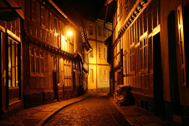 istock Wernigerode in germany calm streets long exposure by evening by night 1442116388