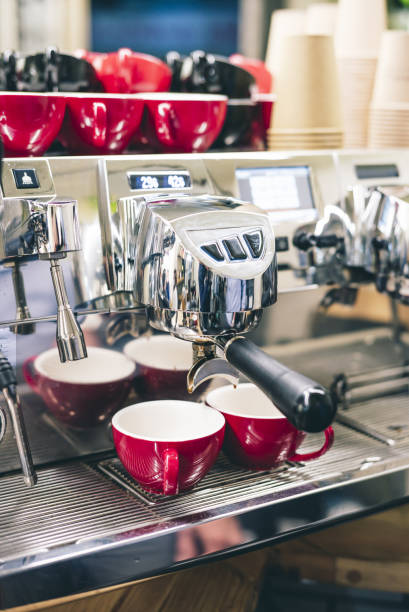istock Closeup shot of espresso machine 1442117437
