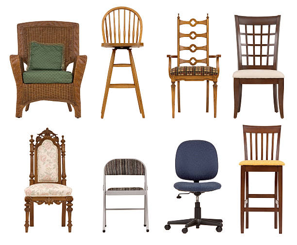 Assortment of chairs isolated of white background