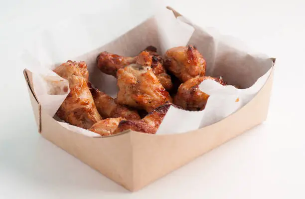 take away or take out bbq chicken wings for food truck style