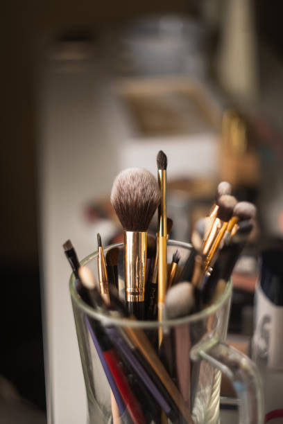 istock Closeup shot of professional makeup brushes and tools 1442119747