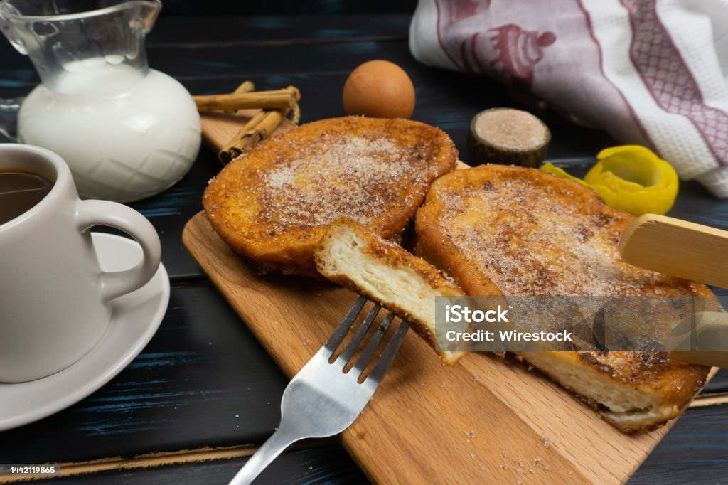 typical easter torrijas in spain torrijas with honey typical easter dessert in spain Cinnamon Stock Photo