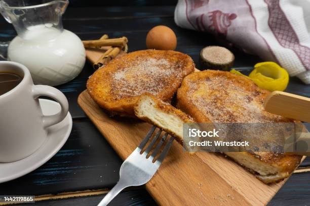 Typical Easter Torrijas In Spain Stock Photo - Download Image Now - Cinnamon, Color Image, Cooking