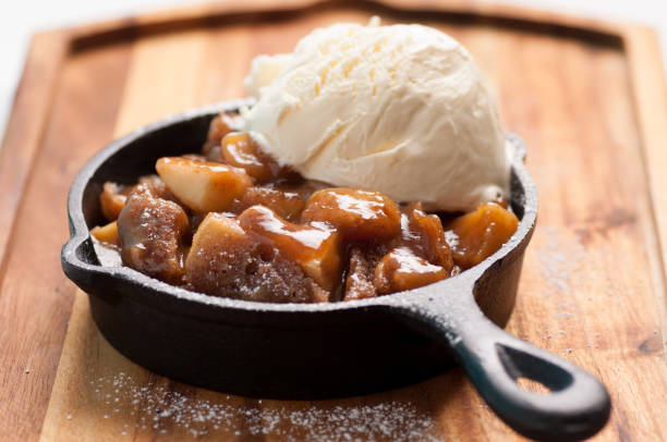 istock apple bake with vanilla ice cream dessert 1442122409