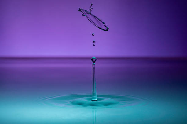 A closeup shot of a water drop on a gradient background