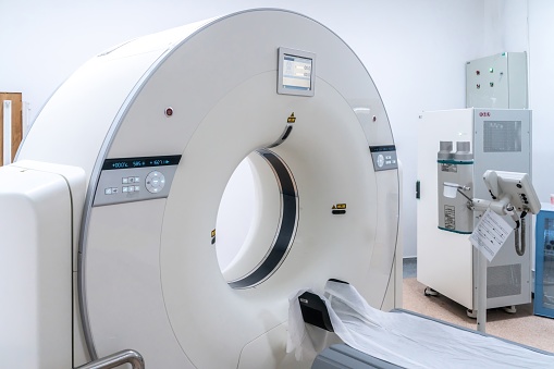 A beautiful shot of an MRI scan device in a modern hospital