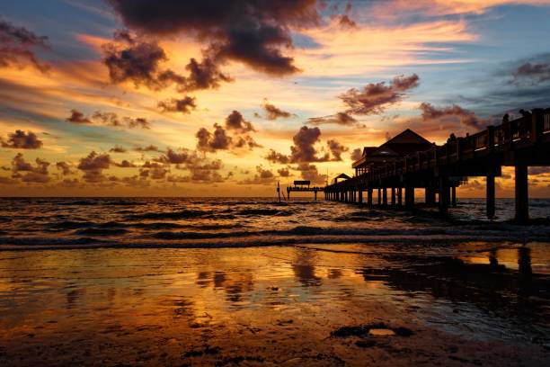 istock Beautiful view of sunset at Clearwater Beach 1442123675