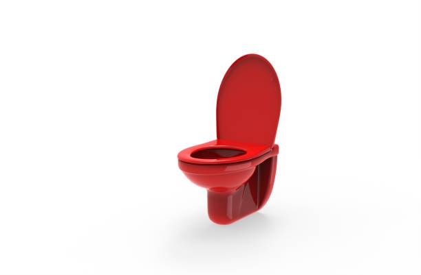 istock Red toilet seat icon isolated on a white background 1442124291