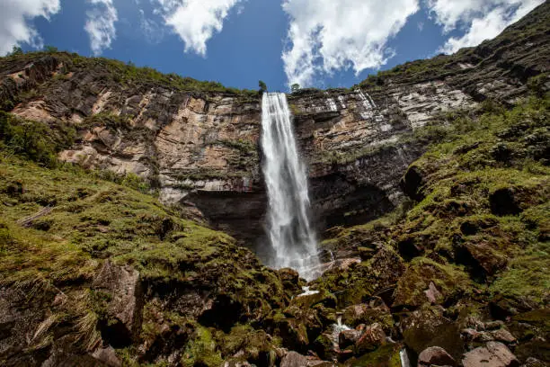 Gocta is a waterfall (771 meters) with two drops located in Peru's province of Bongara in Amazonas.
