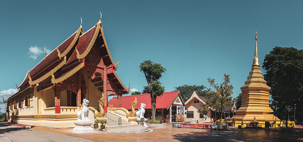 The Wat Phra That Doi Chom Thong temple and chedi in Chiang Mai, Thailand