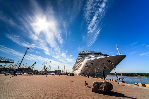 Klaipeda, Lithuania – May 20, 2013: The Costa Pacifica cruise ship moored at cruise ships terminal at Klaipeda port, Lithuania