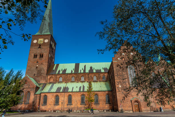 istock Low angle shot of the Aarhus Cathedral in Aarhus, Denmark 1442125845