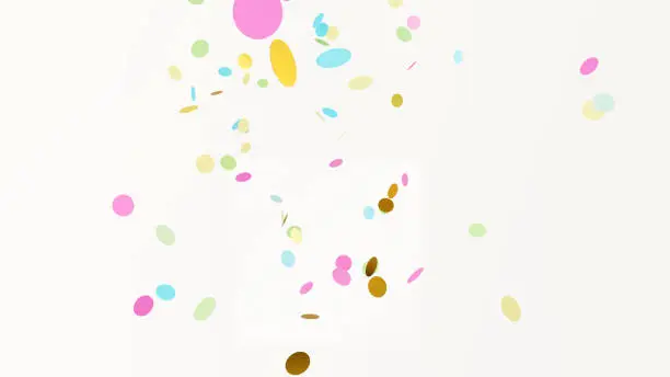 Round colored confetti festive background 3d rendering