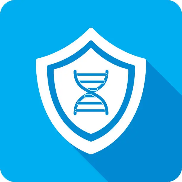 Vector illustration of Shield DNA Icon Silhouette 1
